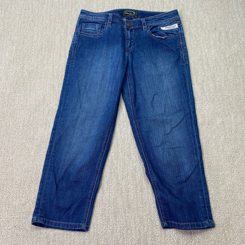 Seven7 Premium Blue Denim Jeans Low Rise Crop size 29